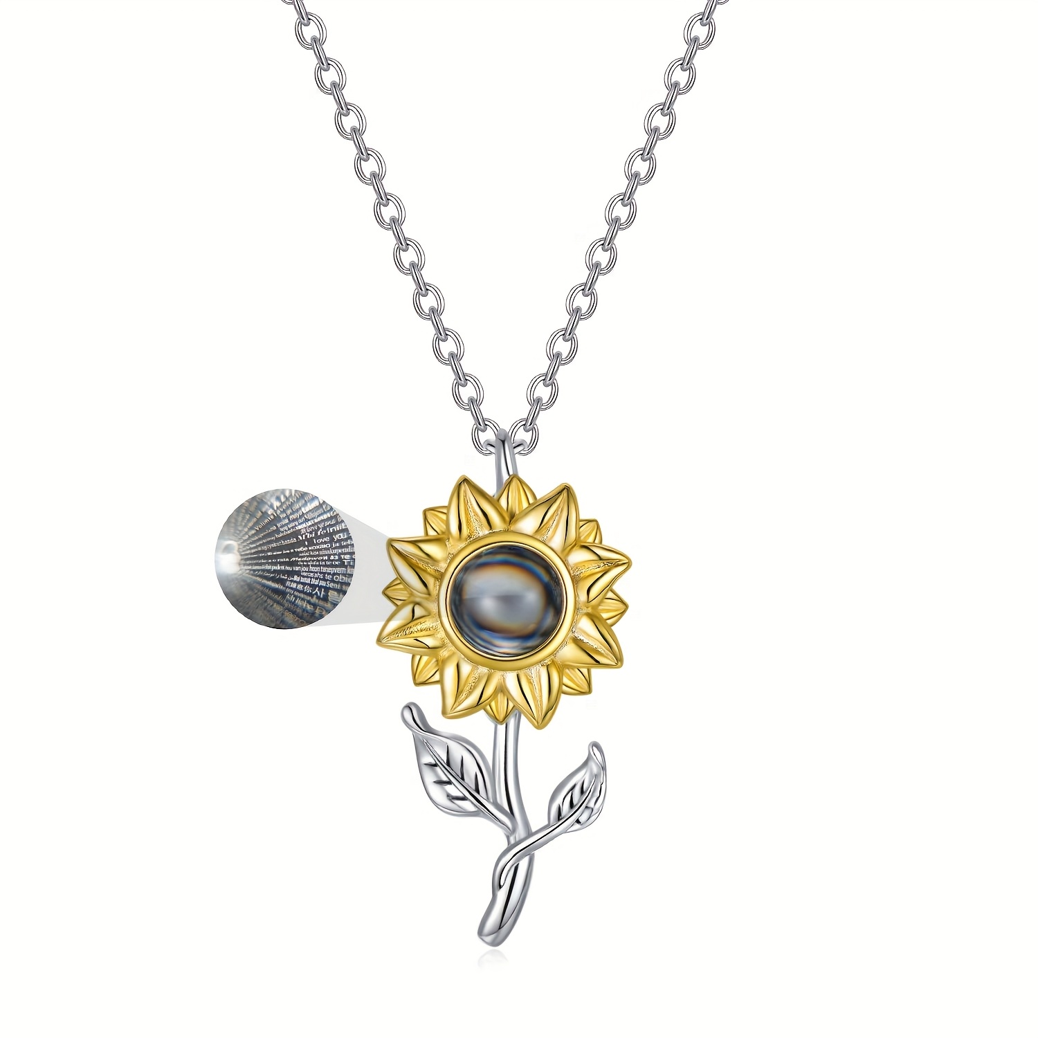 Sunflower Necklace 925 Sterling Silver for Women